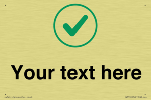 Custom plain background, green tick in circle sign